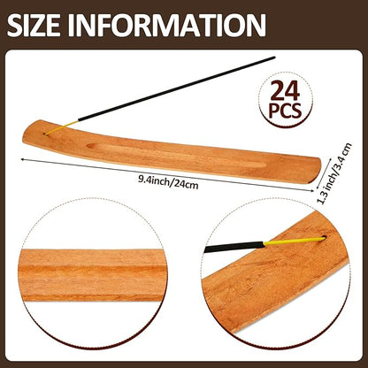 Handmade Wooden Incense Stick Holder Wood Incense Burner Ash Holder Trays for Sticks Home Utilities Accessories and Buddha Hall(24 Pieces)