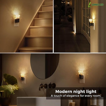 L LOHAS LED Night Light, LED Night Lights Plug into Wall, Dimmable Night Light Plug in with Auto Light Sensor, 3000K Warm White 0-100LM, Adjustable Brightness Nightlight, Bathroom Hallway Bedroom