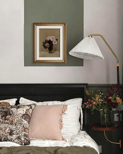 InSimSea Gold Framed Canvas Wall Art Room Decor Vintage Floral Bathroom Wall Decor Rustic Natural Botanical Oil Printing Prints Artwork for Living Room Bedroom Farmhouse 16×13in