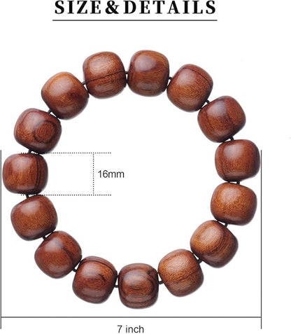 Natural Wooden Adult Bracelet Spring Chain Bracelet， 1pc/pack