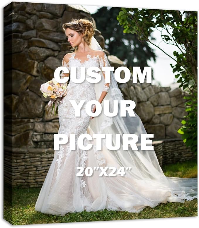 YYYYHPP Canvas Prints with Your Photos, Personalized Photo to Canvas Wall Art,Canvas Printing for Wedding, Family, Baby, Pets, Home Office Decor, Wrapped Frame 20"x24"