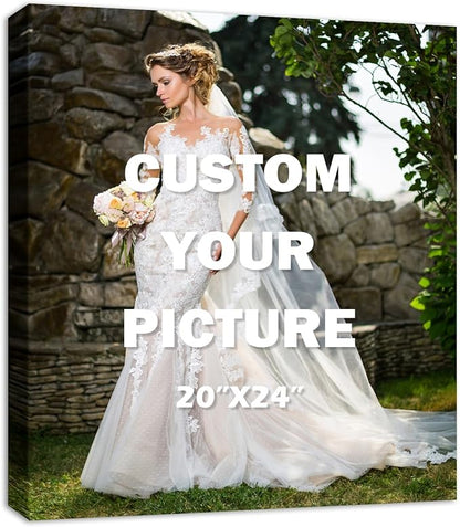 YYYYHPP Canvas Prints with Your Photos, Personalized Photo to Canvas Wall Art,Canvas Printing for Wedding, Family, Baby, Pets, Home Office Decor, Wrapped Frame 20"x24"