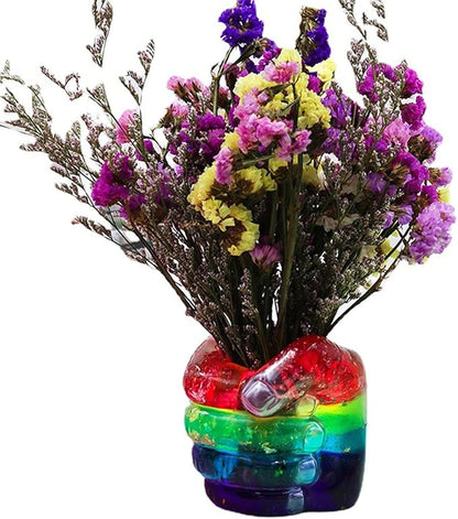 Fist Silicone Flower Pot Concrete Mold Succulent Planter Molds Vase Left Right Hand Pen Holder Storage Box Mould Epoxy Resin Clay Cement Moulds (Right Hand)