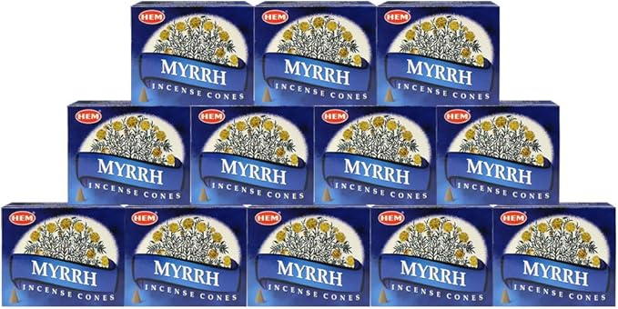Myrrh Incense Cones and Cone Incense Burner Bundle Insence Insense Hem Incense