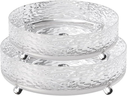2 Pcs Lazy Susan Organizer, 9in &11in Elegant Lazy Susan Turntable Organizer, Modern Rotating Storage Organizer for Kitchen, Bathroom, Vanity, Countertop