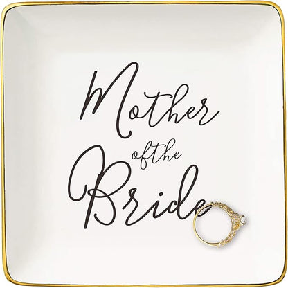 NZY Mother of the Bride Gifts from Bride,Mom Appreciate Gifts-Bridal Shower Gifts for Mother,Wedding Gifts for Mom from Daughter-Thank You Gift for Mom-Ceramic Jewelry Tray Trinket Holder Ring Dish