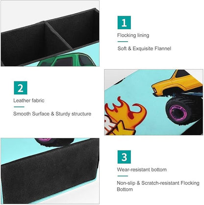 Fashion Work Table Pen Organizer Pencil Pen Holder Office Home Desk Organize Monster Truck Cartoon