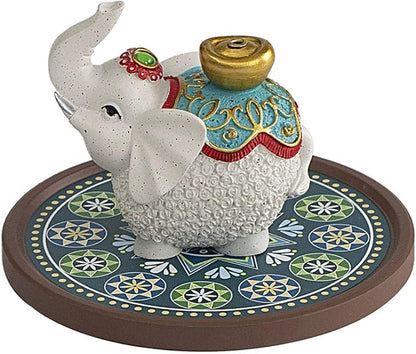 Lucky Elephant Incense Holder - Handmade Burner with Ash Tray for Meditation Yoga, Home Decor & Spiritual Gifts