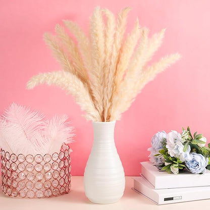 10 Pack Composite Plastic Flower Vases Bulk White Small Tall Conic Floral Vases for Centerpieces Unbreakable Bud Vase for Wedding Party Living Room Decor (Simple)