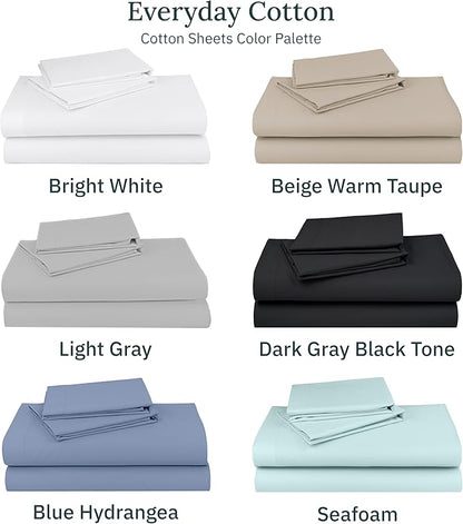 California Design Den 100% Cotton 2-Pack Twin XL Sheet Sets, Soft & Durable Extra Long Twin Bed Sheets with Deep Pockets, Twin XL Sheets with Sateen Sheets (Light Grey)