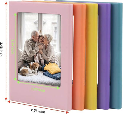 Magnetic Photo Frames for Instax Mini 2.5“x3.5” – 10-Pack Colorful Polaroid Frames, Strong Refrigerator Magnets for Fridge, Locker & Dorm Decor