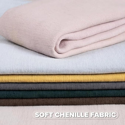 FUTEI Beige Chenille Throw Pillow Covers 12x20 Inch Set of 2,Edges Double-Stitched Lumbar Pillow Cases,Modern Home Decor for Couch Living Room