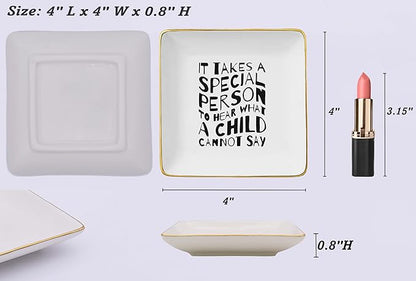 NZY It Takes A Special Person-Thank You Gift, Special Ed Teacher & Behavior Analyst Gift-Ceramic Jewelry Tray Trinket Holder Ring Dish