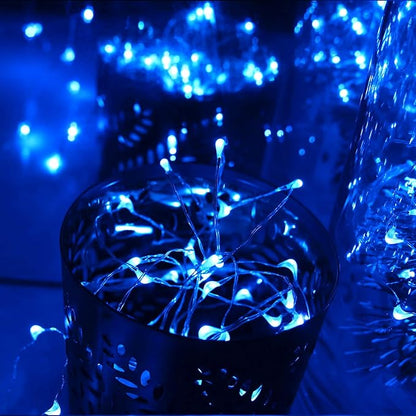 [6-Pack] 7Ft Starry String Lights No Remote Fairy String Lights 20 Micro Starry LEDs On Silver Wire 2pcs CR2032 Batteries Included,Works for Wedding Centerpiece,Party,Christmas Table Decor (Blue)