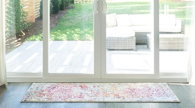 Rugs.com Arlington Collection Rug – 12 Ft Runner Multi Medium-Pile Rug Perfect for Hallways, Entryways