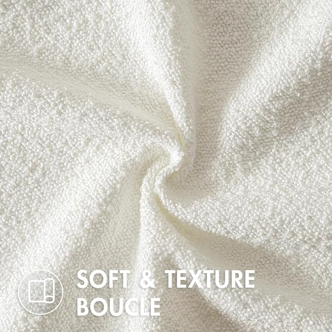 MIULEE 16x16 Inch Decorative Pillow Covers for Couch Bed Set of 2 Textured Boucle Neutral Winter Throw Pillows Christmas White Accent Solid Cushion Pillowcases Sofa Livingroom Home Decor