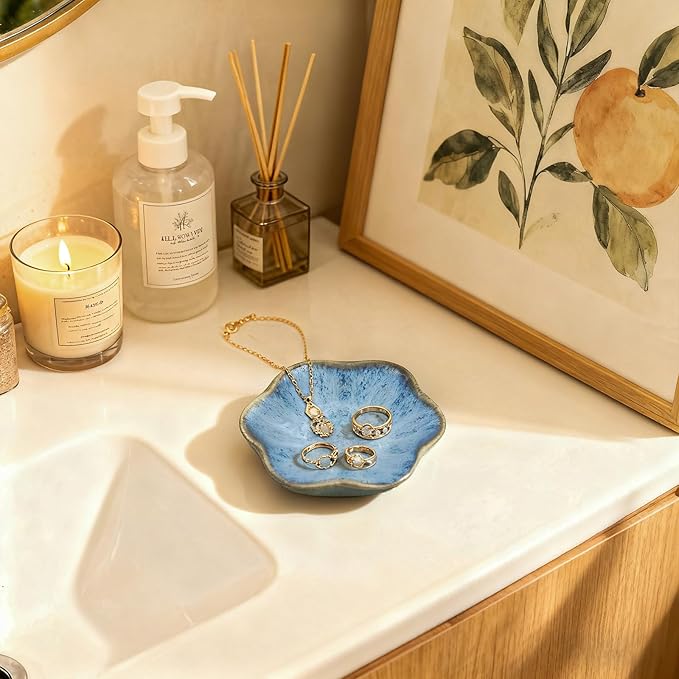 30 PCS Colorful Ceramic Lotus Ring Dish Bulk 4.5in Trinket Tray Jewelry Organizer, 10 Color Wedding Bridal Shower Party Favors,Earring Holder, Key Bowl, Home Entryway Décor
