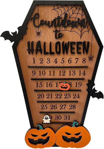 Halloween Bat Ghost Calendar, Spooky Wooden Block, Mobile Kids Calendar, Party Decoration