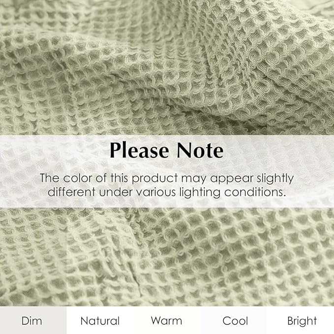 Salt Earth GOTS Certified 100% Organic Cotton Throw Blanket, 55"x60" Waffle Blankets & Throws for Bed, Throw Blanket for Couch, Cozy Christmas Blankets and Throws for Christmas Gifts (Sea Foam)