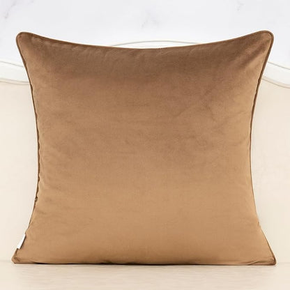 Alerfa Brown Floral Throw Pillow Cover 18 x 18 Inch Cut Velvet Sqaure Luxury Decorative Pillow Cover for Couch Living Room Bedroom