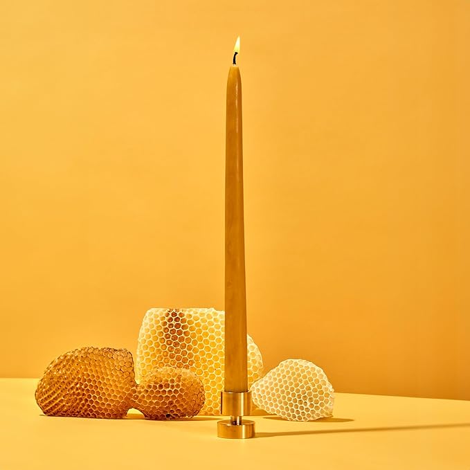 Solid Brass Taper Candle Holder - Elegant & Sturdy Design | Fits Standard 7/8" Taper Candles | Dimensions: 1.60" x 1.30"