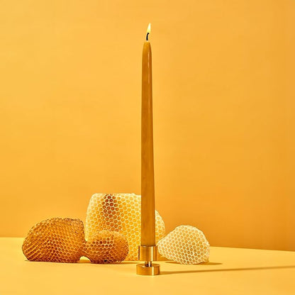 Solid Brass Taper Candle Holder - Elegant & Sturdy Design | Fits Standard 7/8" Taper Candles | Dimensions: 1.60" x 1.30"