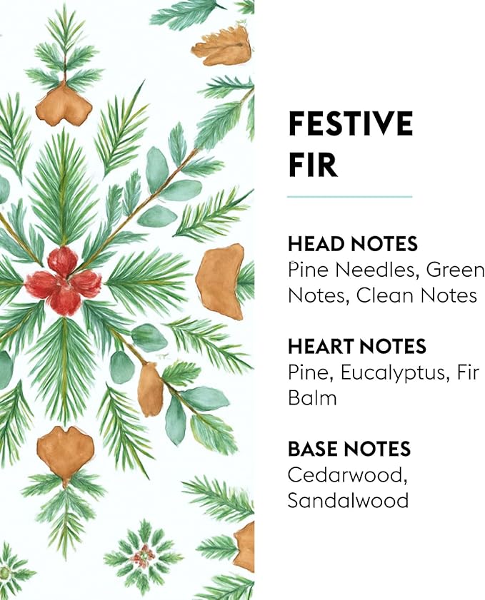 MAISON BERGER Festive Fir Lampe Berger Refill, 500 ml (16.9 fl oz), Odor-Neutralizing Home Fragrance Oil Lamps, Pine Needles, Green Notes, Clean Notes, Pine, Made in France