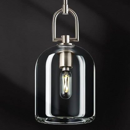 Modern Nickel Pendant Lights Kitchen Island Ceiling Chandelier Indoor Thick Crystal Hanging Light Fixtures for Kitchen Living Room Dining Room Bedroom（1Pack）