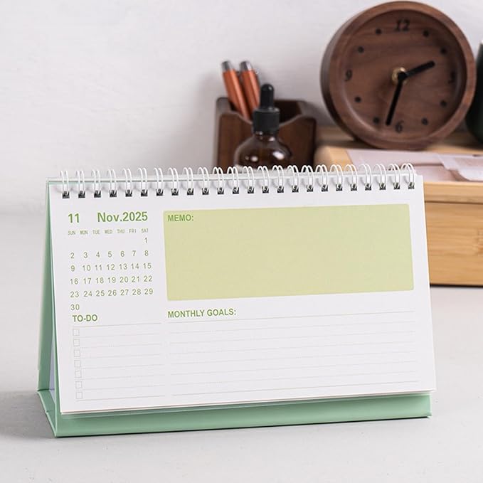2026 Mini Desk Calendar Home Office School Calendar 8.3" x 5.2" - Blue (Oct. 2025 to Dec. 2026)