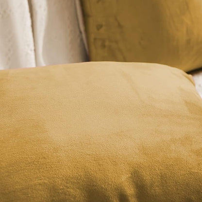 FY FIBER HOUSE Pack of 2 Velvet Throw Pillow Covers Decorative Pillowcase Soft Solid Cushion Cover, 16 x 16 Inch, Gold Yellow