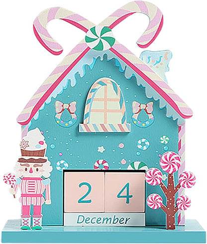 Christmas Wooden Perpetual Blocks Calendar, Soldier Wood Month Date Display Blocks, Cute Christmas Block Calendar for Desk, Xmas Calendars for Home Ornament Festival Decor Accessories