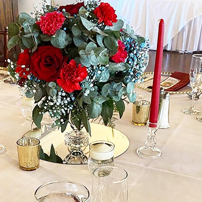10 Pack Round Mirrors for Centerpieces, 10inch Circle Mirror Centerpieces for Tables, Mirror Tiles for Wall Table Wedding Centerpieces Mirror Plates for Candle Wedding DIY Craft Decorations