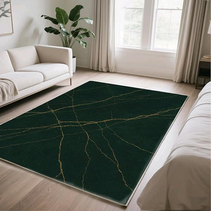Luxury Marble Rug - 3x6 Runner Rug, Abstract MarbleModern Art Bedside Rugs, Washable & Non Slip Carpet Home Decor