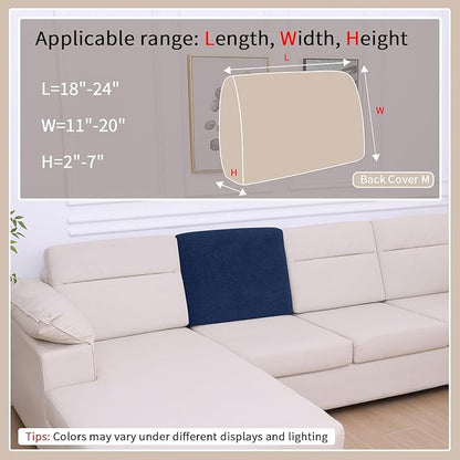 hyha Waterproof Couch Cushion Covers, Waterproof Sectional Couch Covers for Cushion Sofa for Pets, Stretch Sofa Slipcover Washable with Elastic Bottom(Back Cover M, Navy)