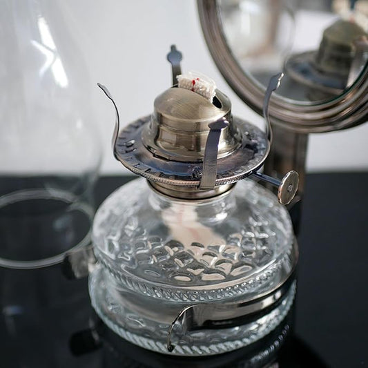 2Pcs Oil Lamp Burner #2 Size Bronze Plated for Antique Lamps Oil Lamp Replacement Kerosene Lamps Parts with Reduction Collar and Cotton Lamp Wick Fits Holds a 3 Inch Base Chimney