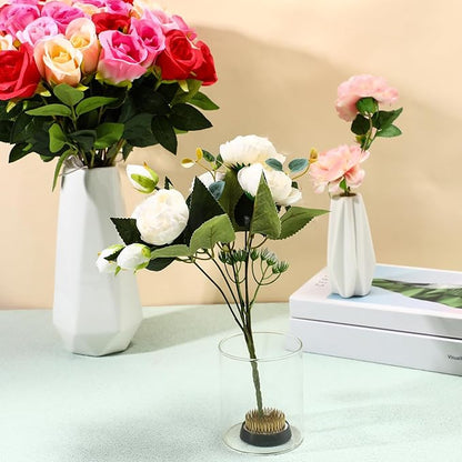 Sliner 16 Pieces Floral Frogs 2.36 Inch Round Brass Flower Holder Japanese Ikebana Vase Kenzan Flower Flower Arranger Flower Fixed Tools Pin for Flower Arrangement Home DIY Craft