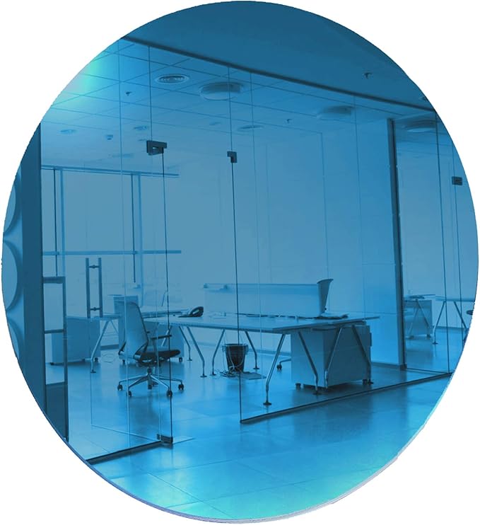 Marketing Holders Acrylic Mirror 11" Wide Round Medium Blue .118" Thick No Adhesive Reflective Pieces Perfect for DIY Arts and Crafts School Projects Home or Office Decor Special Events