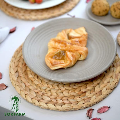 Woven Placemats Set of 10, Table Mats Set of 10, Water Hyacinth Round Placemats for Round Table, Chargers for Dinner Plates, Wicker Chargers for Dinner Plates, Woven Placemat, Place Mats 11.8 in