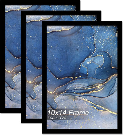 10x14 Picture Frame Set of 3, Black Frame for 10 x 14 Inch Picture Poster Photo, Light Weight and High Transparent 10 by 14 Frame for Wall - 3 Pack/Black/10 x14
