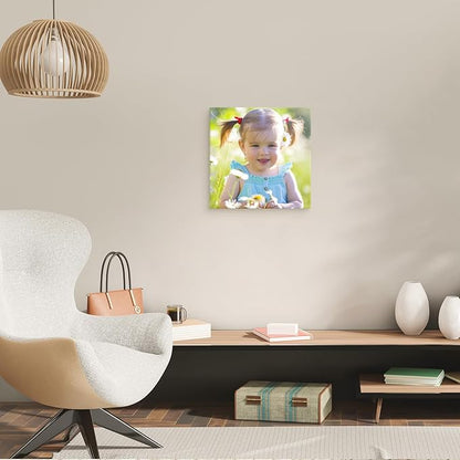 YYYYHPP Canvas Prints with Your Photos, Personalized Photo to Canvas Wall Art,Canvas Printing for Wedding, Family, Baby, Pets, Home Office Decor, Wrapped Frame 16"x16"