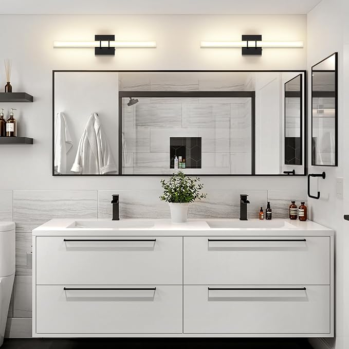 Modern Black Vanity Light Bar 24 Inch, 16W 5CCT Dimmable Bathroom Light Fixtures LED Wall Lighting Fixture