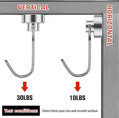 FINDMAG 100 Pack Magnetic Hooks, 30lbs+ Magnetic Hooks for Cruise Cabins, Heavy Duty Strong Neodymium Swivel Swing Hooks for Refrigerator, Grill, Home Supplies, Kitchen Organization - Silver