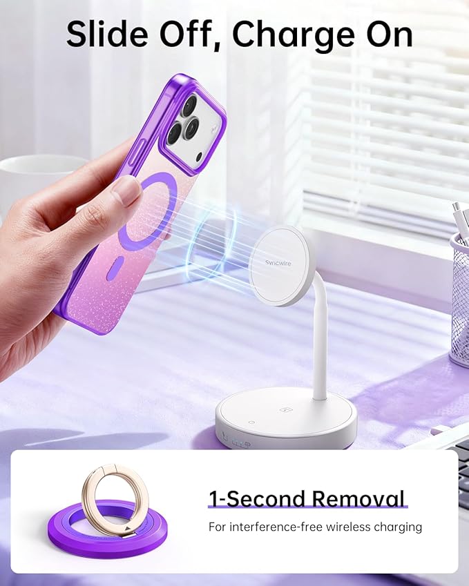 SYNCWIRE for MagSafe Phone Grip, Birthday Christmas Stocking Stuffers Surprise White Elephant Gifts for Women Mom Her Best Friends Sister Wife Teen Girl Magnetic Phone Ring Holder Kickstand Stand