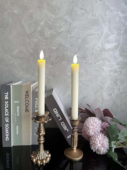 French Nostalgic Floral Resin Candle Holder Antique Bronze/Furniture Decoration/Retro Ornaments Candlestick (A)