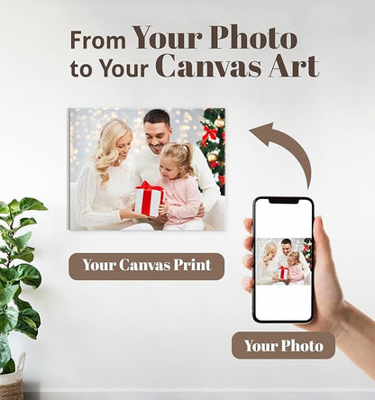 TreeDeal Custom Canvas Prints with Your Photos, Framed 14” x 11” Personalized Pictures Print, Customized Photo to Canvas Wall Art Ideal for Home Decor Gift Wrapping Pets Family Baby Wedding