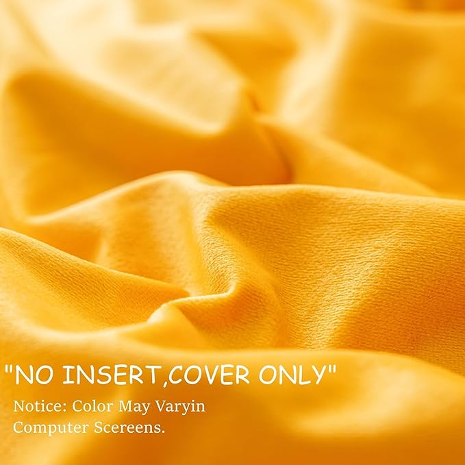 LIGICKY Orange Yellow and Cream White Velvet Throw Pillow Covers 18x18 inch, Set of 2 Modern Double-Sided Design, Soft Square Decorative Cushion Cases with Rope Edging for Home Decor