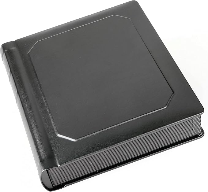 Tuscany Albums Professional Leatherette Bound Slip-in Photo Album, Holds 30 8x10 Photos (15 Page), Black