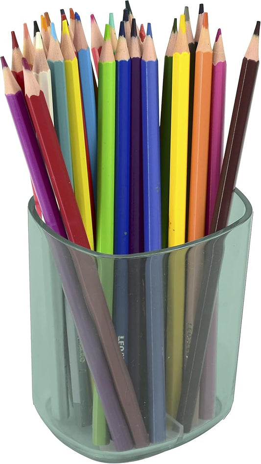 Acrimet Jumbo Pencil Holder, Pen Cup, Caddy Super-Sized Desktop Organizer for Students, Artists and Professionals (Plastic) (Clear Green Color)