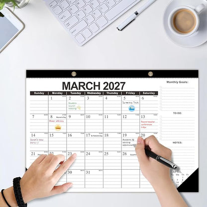 Kyweel 2026-2027 Desk Calendar, 18 Month Desk Calendar/Wall Calendar Combo, 17" x 12", Jan 2026-June 2027, Highlight Holidays, Planning Calendar, Thick Paper