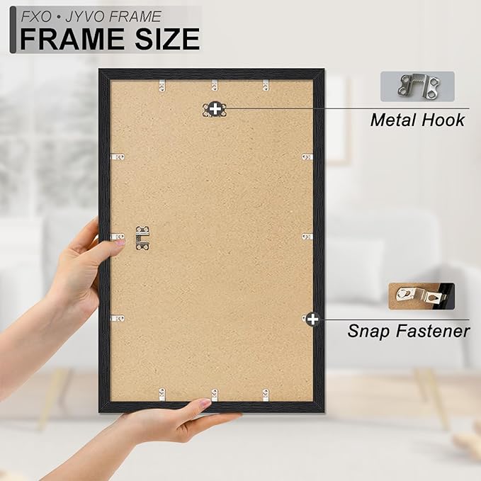 Engineered Wood 15x23 Picture Frame Set of 3, Black Frame for 15 x 23 Inch Picture Poster Photo, Light Weight 15 by 23 Frame with Wood-grain for Wall - 3 Pack/Black/15 x23
